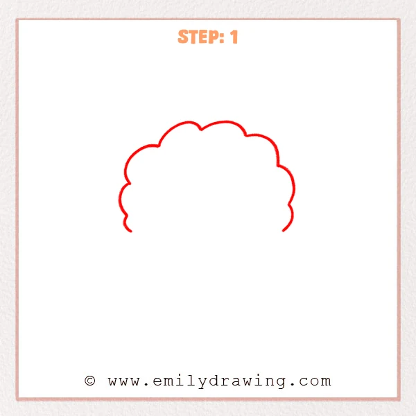 how to draw a boys hair - A simple wavy, cloud-like outline forming the top shape of a boy’s hairstyle.